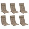 vidaXL Cojines de silla con respaldo alto 6 uds tela Oxford gris taupe
