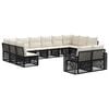 vidaXL Conjunto de sof&aacute;s de jard&iacute;n 12 pcs Negro y Blanco Crema