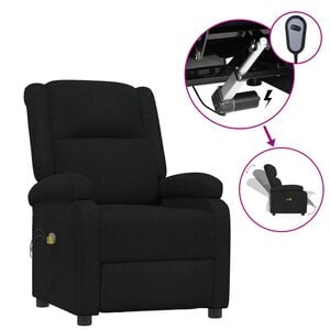 vidaXL Sill&oacute;n de masaje el&eacute;ctrico tela negro