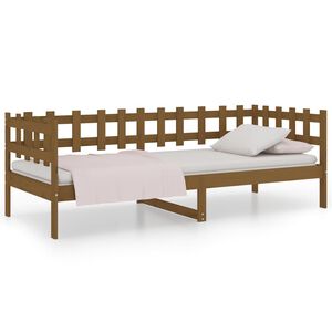 vidaXL Sof&aacute; cama sin colch&oacute;n madera maciza pino marr&oacute;n miel 80x200 cm