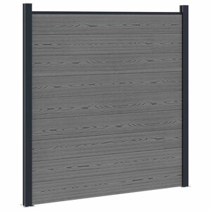 vidaXL Conjunto de valla 180 x 186 cm WPC y Aluminio Gris