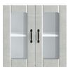 vidaXL Armario pared cocina puerta de cristal Lucca gris hormig&oacute;n