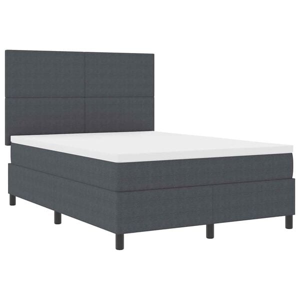 vidaXL Cama tipo Box Spring Gris Oscuro y 160 x 200 cm Tela de Pana