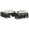 vidaXL Conjunto de sof&aacute;s de jard&iacute;n 13 uds. Negro y Blanco Crema