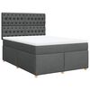 vidaXL Cama box spring con colch&oacute;n tela gris oscuro 140x190 cm