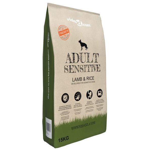 vidaXL Comida seca para perro Adult Sensitive Lamb & Rice 2 Uds 30 kg