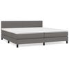 vidaXL Cama box spring con colch&oacute;n cuero sint&eacute;tico gris 200x200 cm