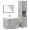 vidaXL Juego muebles de ba&ntilde;o 4 pzas madera contrachapada gris hormig&oacute;n