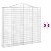 vidaXL Cestas de gaviones 3 uds forma de arco hierro 200x30x180/200 cm