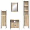 vidaXL Juego de muebles de ba&ntilde;o con estante 4 pcs Roble Sonoma