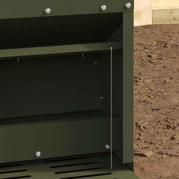 vidaXL Comedero de Pedal para Pollos Verde Oliva 25 x 42 x 40 cm