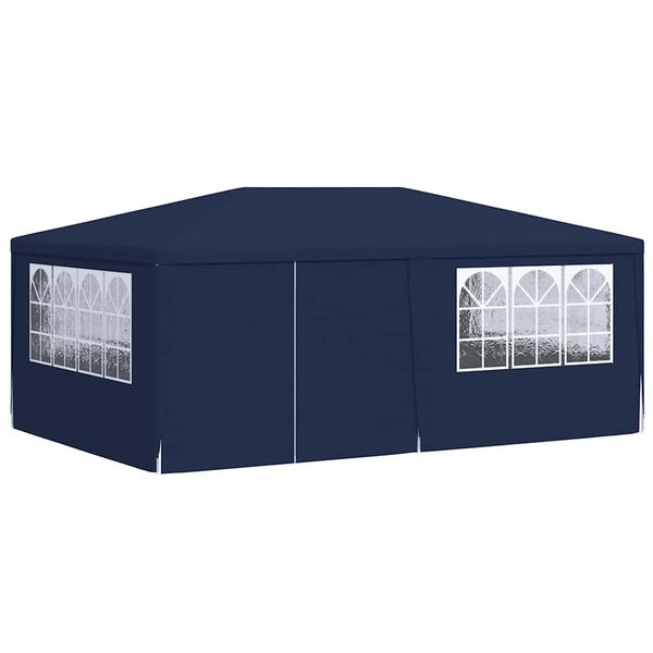vidaXL Carpa profesional para fiestas con paredes azul 90 g/m² 4x6 m