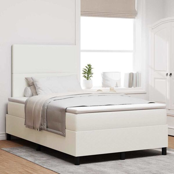 vidaXL Cama tipo Box Spring Manual Crema y Blanco 193 x 120 x 128 cm
