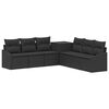 vidaXL Juego de Sof&aacute; 7 pcs Negro Rat&aacute;n sint&eacute;tico y acero