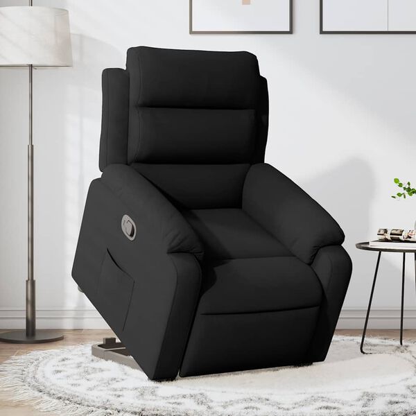 vidaXL Sill&oacute;n reclinable elevable terciopelo negro