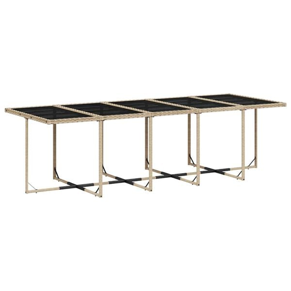 vidaXL Set comedor de jard&iacute;n 11 pzas con cojines rat&aacute;n sint&eacute;tico beige