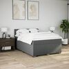 vidaXL Cama box spring con colch&oacute;n tela gris oscuro 140x190 cm