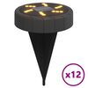 vidaXL Luces solares suelo jard&iacute;n con pico tierra blanco c&aacute;lido 12 uds