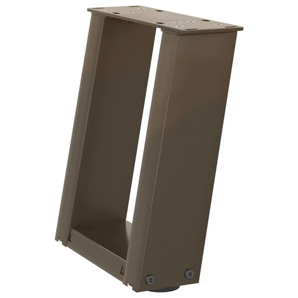 vidaXL Patas para mesa de centro en forma de U (2 unidades, acero natural, 30 x 30-31 cm)