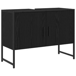 vidaXL Gabinete de Lavabo para Ba&ntilde;o Roble Negro 80 x 30 x 60 cm