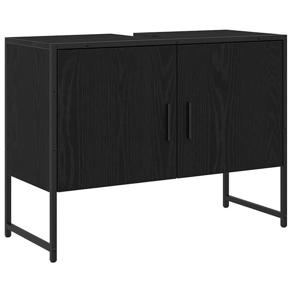 vidaXL Gabinete de Lavabo para Ba&ntilde;o Roble Negro 80 x 30 x 60 cm