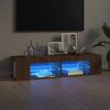 vidaXL Mueble de TV con luces LED marrón roble 135x39x30 cm