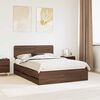 vidaXL Estructura de cama con caj&oacute;n Roble marr&oacute;n 140 x 190 cm