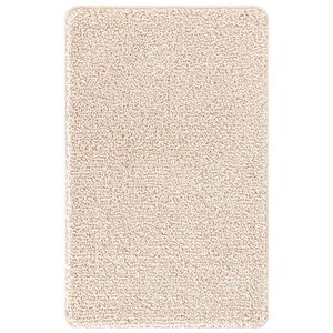 vidaXL Alfombrilla de ba&ntilde;o antideslizante Crema 60 x 90 cm PP