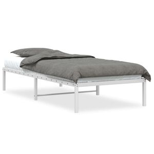vidaXL Estructura de cama sin colch&oacute;n metal blanco 90x200 cm