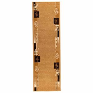 vidaXL Alfombra Runner FLORNES Tejido Ocre Hojas 67 x 150 cm PP 7 mm