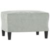 vidaXL Sill&oacute;n con taburete terciopelo gris claro 60 cm
