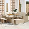 vidaXL Conjunto de sof&aacute; de jard&iacute;n con coj&iacute;n 8 pcs Beige y Crema