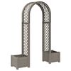 vidaXL Arco de Rosas con Plantador Gris 168,5 x 43 x 207 cm PP