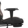 vidaXL Silla gaming de masaje con reposapi&eacute;s tela negro y gris taupe