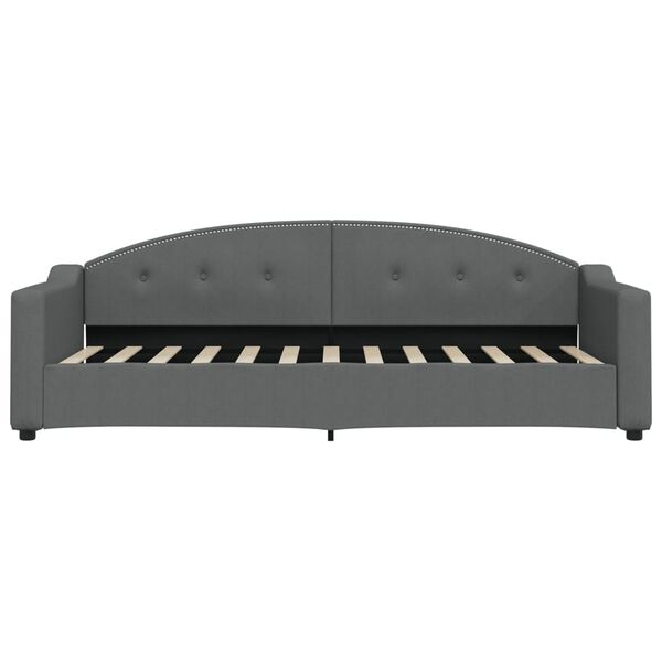 vidaXL Sof&aacute; cama sin colch&oacute;n tela gris oscuro 80x200 cm
