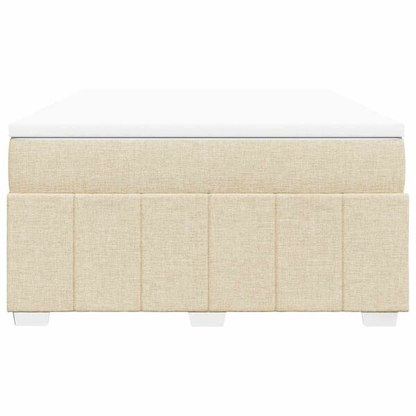 vidaXL Cama box spring con colch&oacute;n tela color crema 140x190 cm