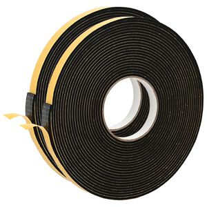 vidaXL Cinta de espuma autoadhesiva 2 uds. Negro 10mm x 10m Espuma CR
