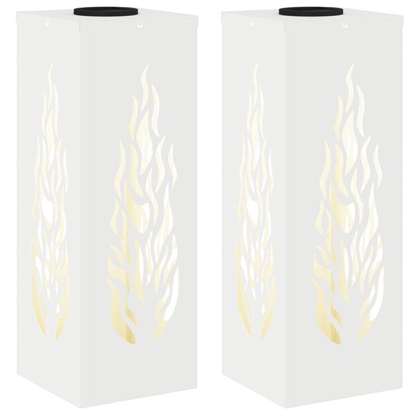 vidaXL Luz de camino LED solar 2 pcs Acero laminado en fr&iacute;o