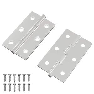 vidaXL Bisagra Liso 2 uds. Plateado 58 x 35 x 1 mm Acero