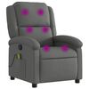 vidaXL Sill&oacute;n reclinable de masaje de tela gris oscuro