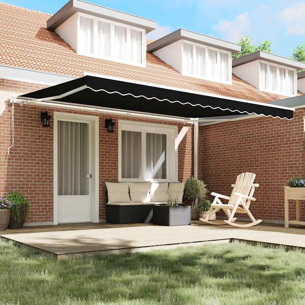 vidaXL Toldo Retráctil 450 x 350 cm Negro