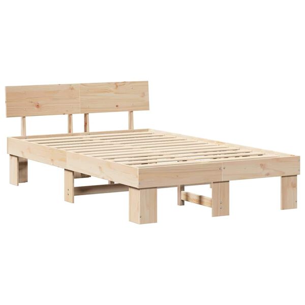 vidaXL Estructura de cama Natural 120 x 200 cm Madera de pino macizo