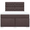 vidaXL Cama box spring con colch&oacute;n tela marr&oacute;n oscuro 140x190 cm
