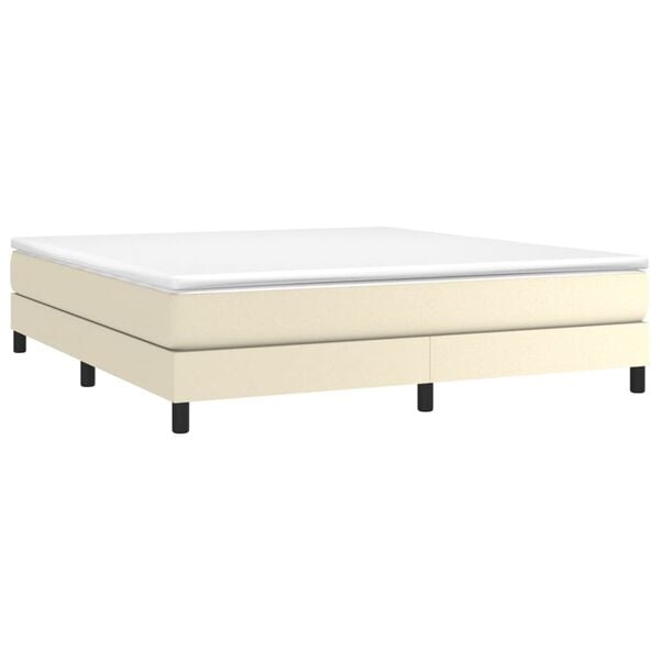 vidaXL Cama box spring con colch&oacute;n cuero sint&eacute;tico crema 180x200 cm
