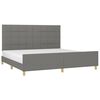 vidaXL Cama sin colch&oacute;n tela gris oscuro 200x200 cm
