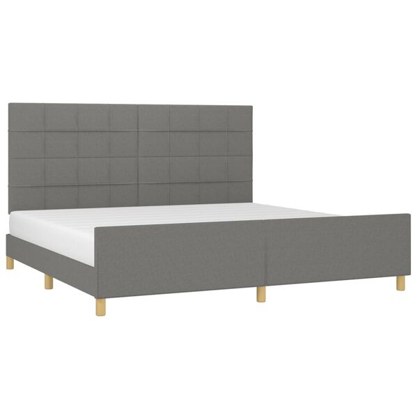 vidaXL Cama sin colch&oacute;n tela gris oscuro 200x200 cm