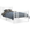 vidaXL Estructura cama sin colch&oacute;n con estribo metal blanco 90x200 cm