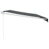 vidaXL Toldo retr&aacute;ctil aluminio y tela gris antracita 5x3 m