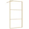 vidaXL Mampara puerta ducha vidrio transparente ESG dorado 115x195 cm
