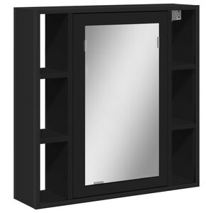 vidaXL Armario con espejo de ba&ntilde;o madera ingenier&iacute;a negro 60x16x60 cm